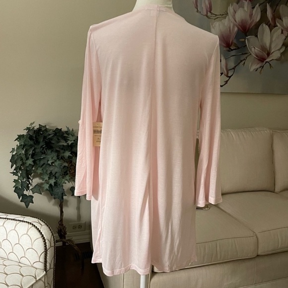 Coldwater Creek Open Waterfall Button Roll Tab Cardigan Pale Pink Size S (6-8) - Picture 11 of 15